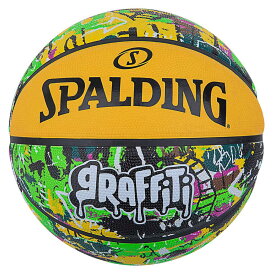 84-374Z グラフィティ グリーン×イエロー 7号球 | 正規品 SPALDING スポルディング バスケットボール バスケ 7号 ラバー ゴム 屋外 外用 屋内 室内