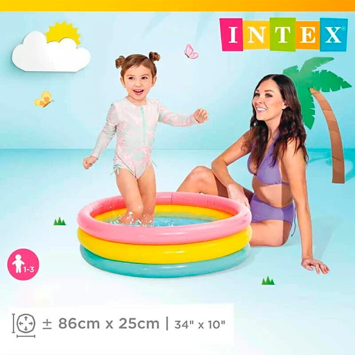 楽天市場】58924 INTEX サンセットグローベビープール 86×25cm ｜ 日本 