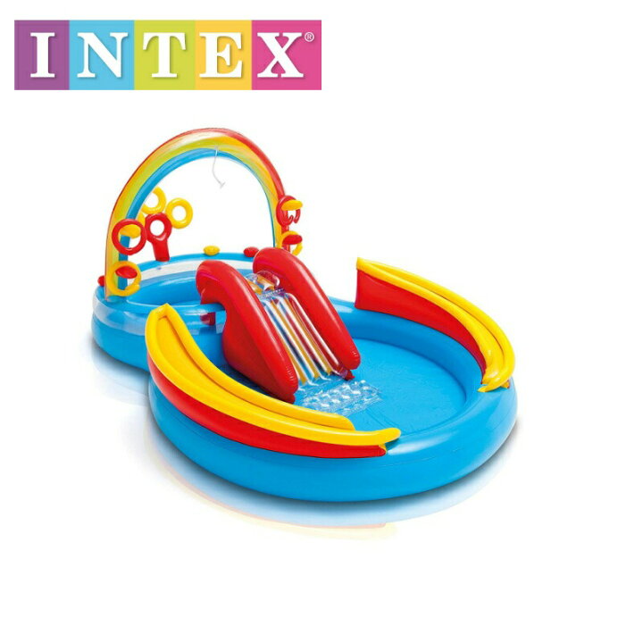 楽天市場】57453 INTEX レインボーリングプレイセンター 297×193×高さ 