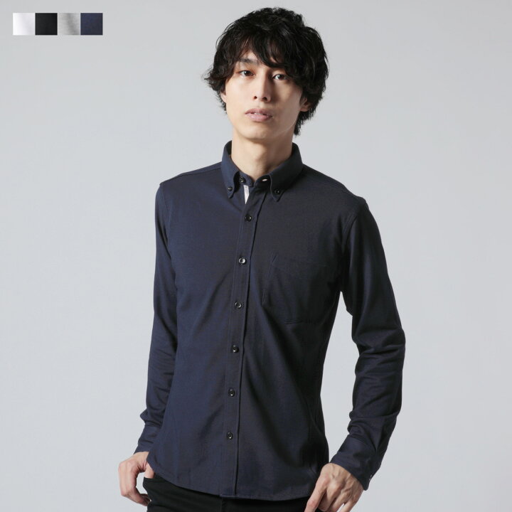 楽天市場 シャツ メンズ 吸湿 速乾 鹿の子 長袖 ブラック ホワイト グレー ネイビー M L Ll Buyer S Select バイヤーズセレクト 春 夏 秋 キレイめ シンプル おしゃれ Sputnicks スプートニクス