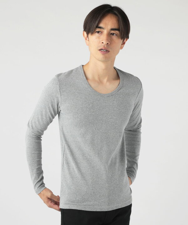 楽天市場】カットソー メンズ スリム 長袖 Vネック vネック 白tシャツ 