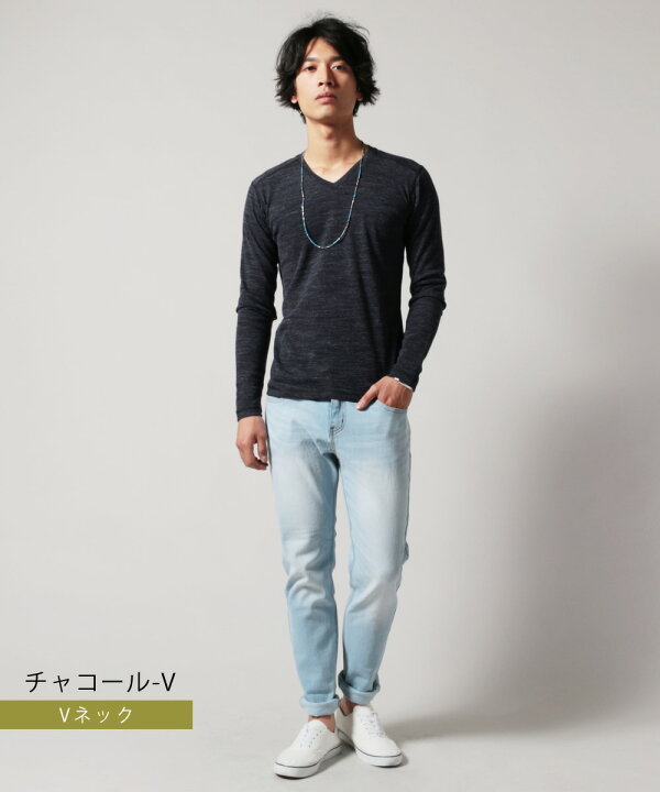楽天市場 カットソー メンズ Tシャツ カットソー メンズ 長袖 ロンt Tシャツ メンズファッション トリッキー杢 V U ネック フライス 春 夏 インナー おしゃれなインナー Sputnicks スプートニクス