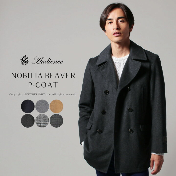 楽天市場 ピーコート メンズ Pコート コート アウター 秋 冬 秋服 冬服 S M L Xl Nobilia ノビリア ビーバー生地 シャドーストライプ 高級感 暖かい Audience オーディエンス Aud2947 Sputnicks スプートニクス