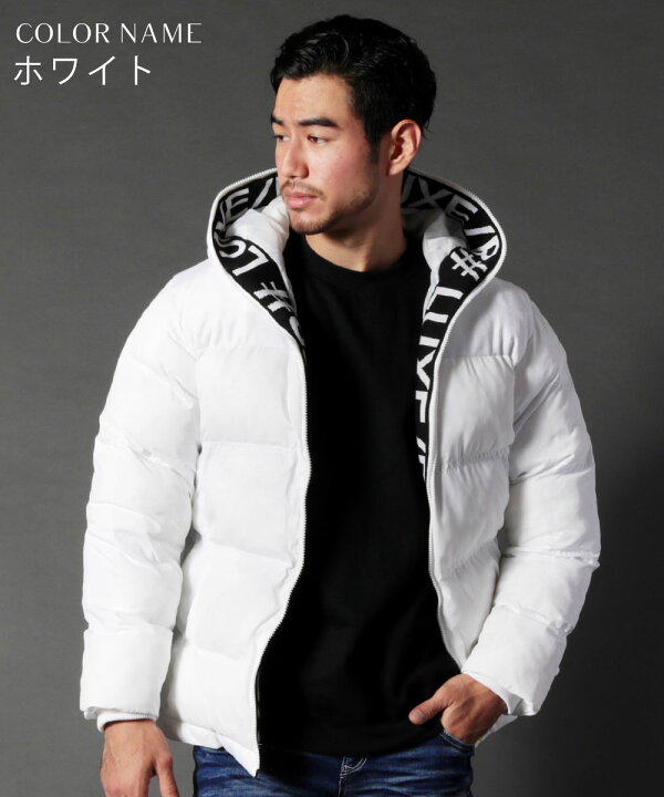 楽天市場】中綿ジャケット メンズ 秋 冬 M L XL フード ロゴ入り 