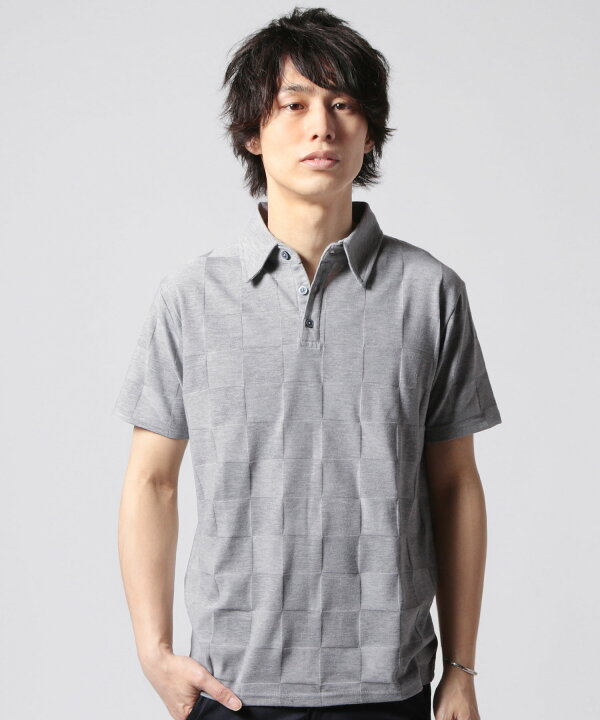 楽天市場 メール便対応 ポロシャツ メンズ 春 夏 秋 ブロック ジャガード 半袖 トップス M L Xl 綿ポリ ホワイト グレー ネイビー ブラック Never Acquiesce ネバーアクイース Sputnicks スプートニクス