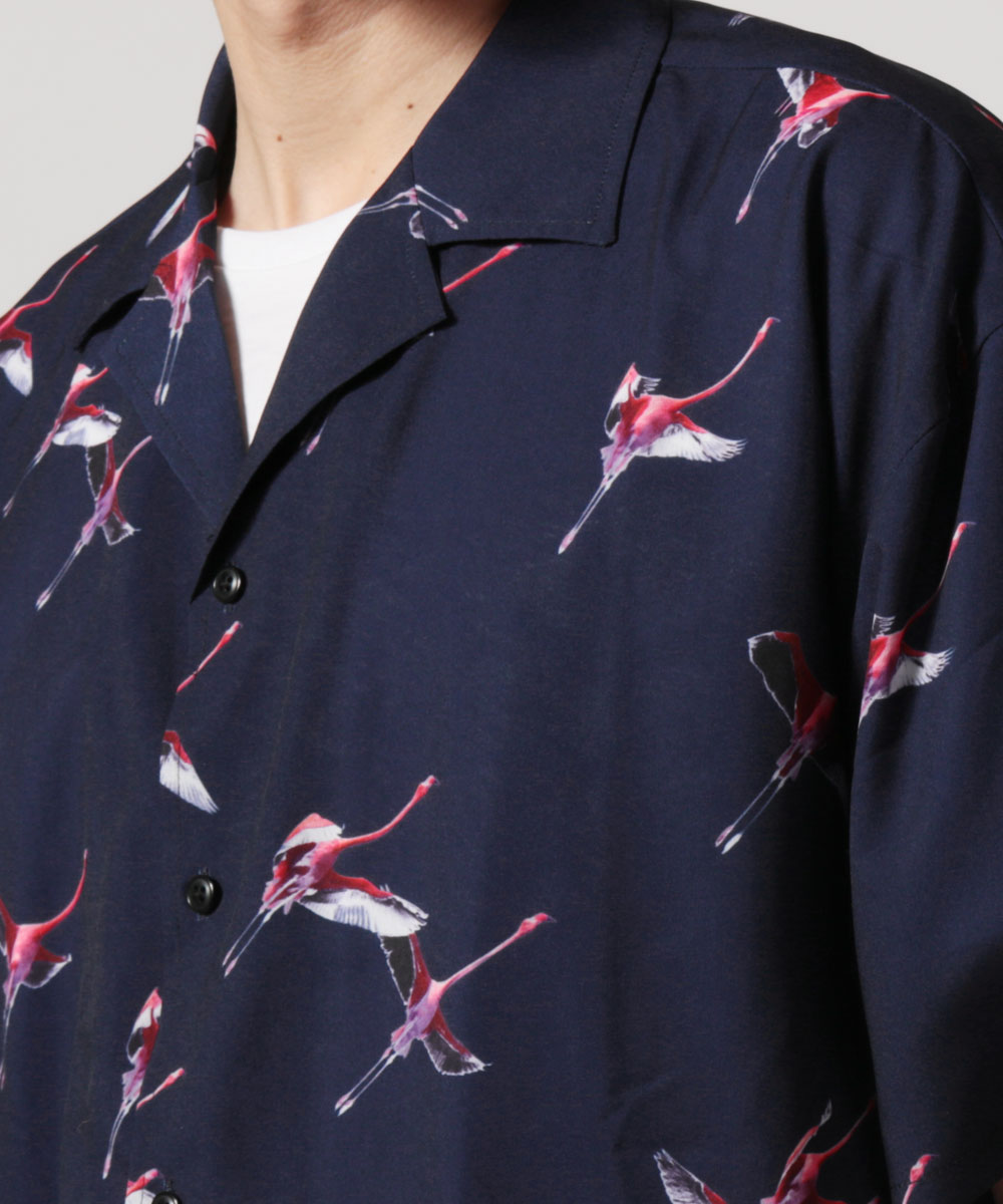 楽天市場】オープンカラーシャツ メンズ フラミンゴ 半袖 シャツ 