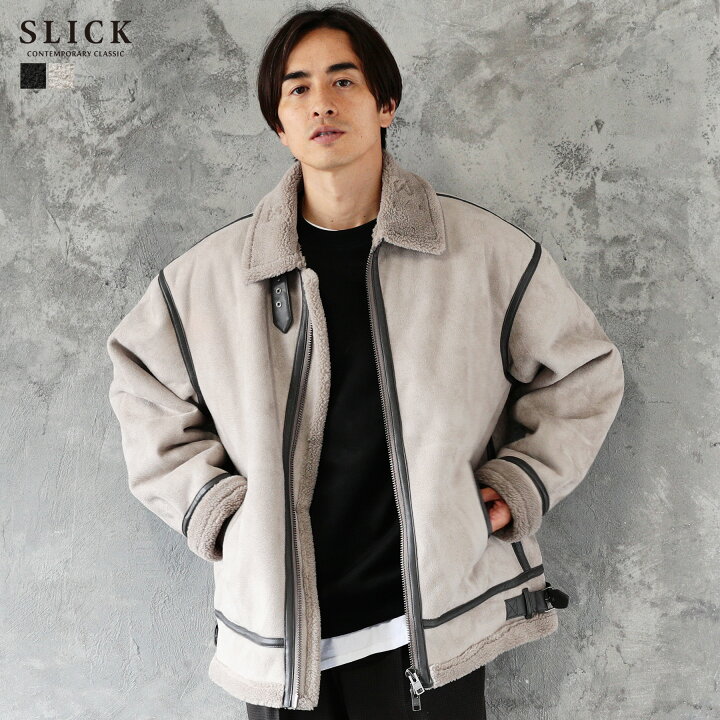楽天市場 ムートンジャケット アウター コート ジャケット メンズ メンズファッション 秋 冬 春 フェイク ムートン B 3 ジャケット Slick スリック Sputnicks スプートニクス