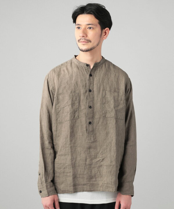 楽天市場】シャツ メンズ 春 秋 春服 秋服 ミストダイ リネン 麻  