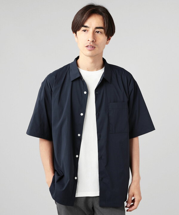 楽天市場 シャツ メンズ メンズファッション 春 春服 夏 夏服 接触冷感 ナイロン ストレッチ 半袖 シャツ 5分袖 涼しい ビッグシルエット オーバーサイズ イージーケア M L Ll グレー カーキ ブラック ネイビー Sputnicks スプートニクス