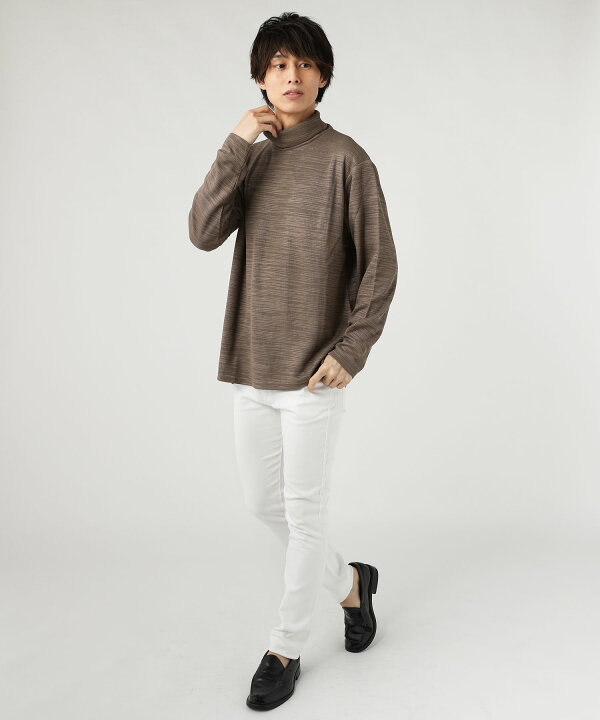 楽天市場 カットソー ニット 長袖 メンズ 春 春服 秋 秋服 冬 冬服 スラブ タートルネック ストレッチ 伸縮性 ホワイト グレー モカ ブラウン ブラック Mlll Allowed To Unfold アロウドトゥアンフォールド 0702 157 Sputnicks スプートニクス