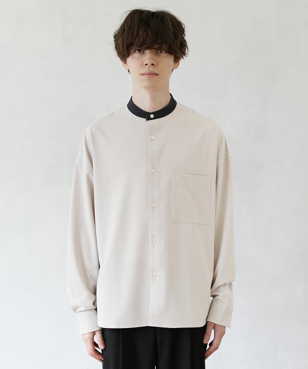 楽天市場 バンドカラーシャツ シャツ クレリックシャツ メンズ メンズファッション 秋 秋服 冬 冬服 Tr ツイル クレリック バンドカラー ドロップショルダー シャツ 長袖 配色 M L アイボリー ブラック チャコール Slick スリック Sputnicks スプートニクス