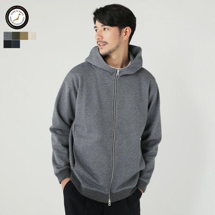 楽天市場 パーカー フーディー ジップ Zip メンズ 秋 秋服 冬 冬服 日本製 国産 綿 ダンボール 長袖 ストレッチ 伸縮性 アイボリー ネイビー チャコール ブラック グレー モカ カーキ キャメル 無地 M L Xl Sputnicks スプートニクス