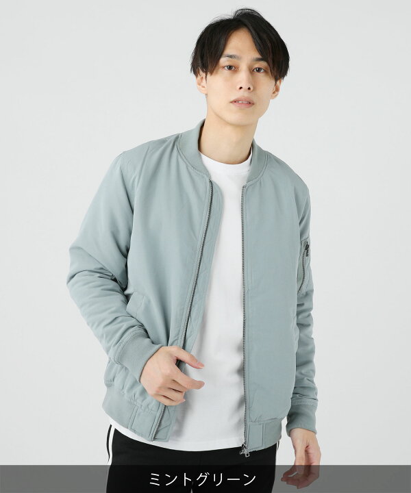 楽天市場 Ma 1 フライトジャケット ジャケット 中綿 メンズ メンズファッション 秋 秋服 冬 冬服 ポリピーチ Ma 1 暖かい くすみカラー ミリタリー M L ブラック ピンク ミント サックス カーキ Sputnicks スプートニクス