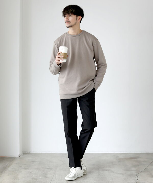 楽天市場 スウェット メンズ トレーナー トップス ダンボールストレッチ プルオーバー クルーネック 春 春服 秋 秋服 冬 冬服 M L ベージュ グレー ネイビー ブラック ブラウン ブルー カジュアル 無地 くすみカラー 綿 ポリエステル Sputnicks スプートニクス