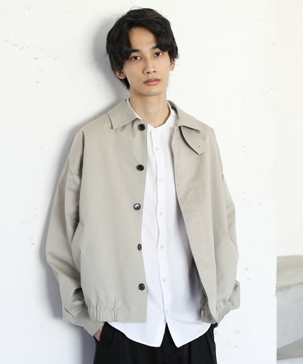 楽天市場 Bargain ブルゾン ショートブルゾン ジャケット アウター メンズ 春 春服 ギャバジン チンストラップ 無地 ブラック ベージュ グリーン グレー M L Slick スリック Sputnicks スプートニクス