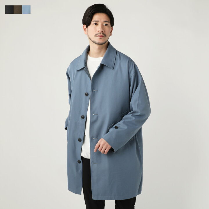 楽天市場 ステンカラーコート アウター メンズ 春 秋 春服 秋服 Tr Aライン 長袖 スモーキー ブラウン ブルー ブラック M L Buyer S Select Sputnicks スプートニクス