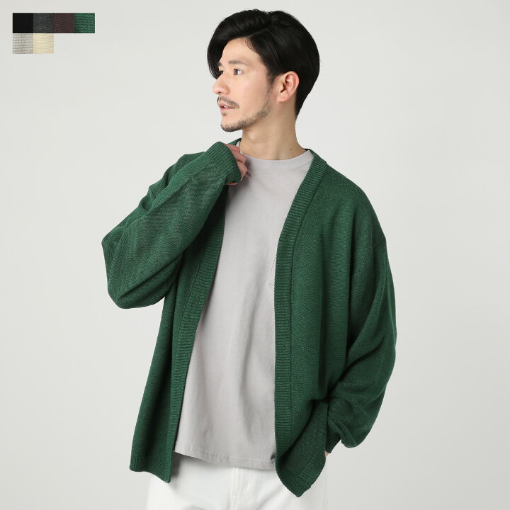 楽天市場 カーディガン カーデ ニット メンズ 春 春服 夏 夏服 秋 秋服 ガーター編み ボタンレス 長袖 通気性 ハンドウォッシャブル M L ブラック グリーン グレー アイボリー ブラウン ベージュ Buyers Select バイヤーズセレクト Sputnicks スプートニクス