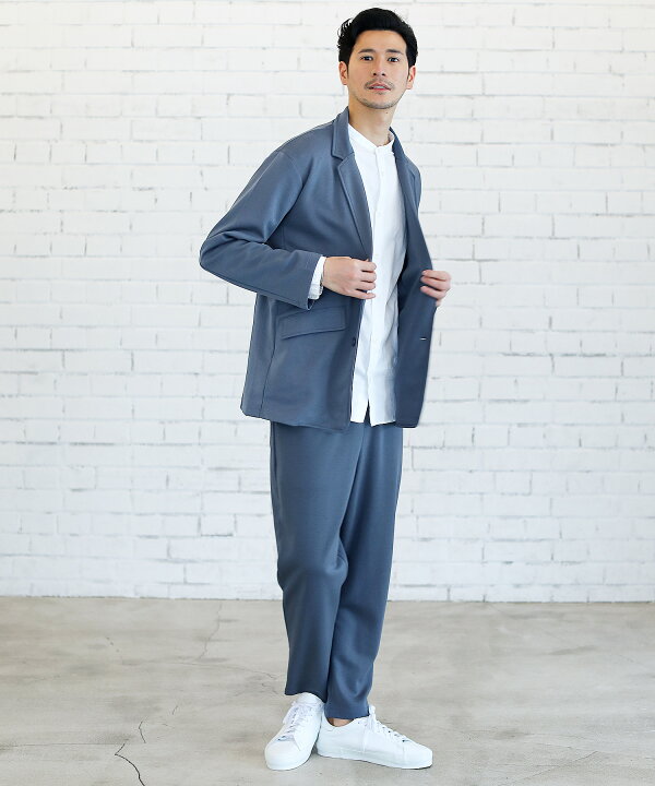 楽天市場 セットアップ メンズ 上下セット メンズファッション テーラードジャケット テーパードパンツ ストレッチ ブラック ベージュ グレー ネイビー ブラウン ブルー ポリエステル 綿 春 春服 Sputnicks スプートニクス