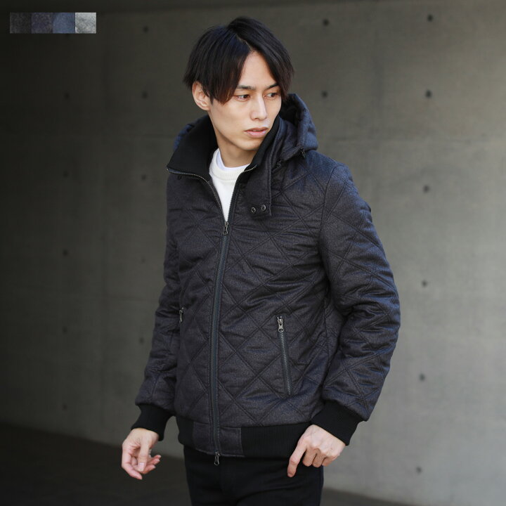 楽天市場 キルティングジャケット ジャケット メンズ 男性 シンサレート高機能中綿素材 ダイヤキルティング 取り外し可能フード付き 冬 冬服 アウター S M L Xl Sputnicks スプートニクス