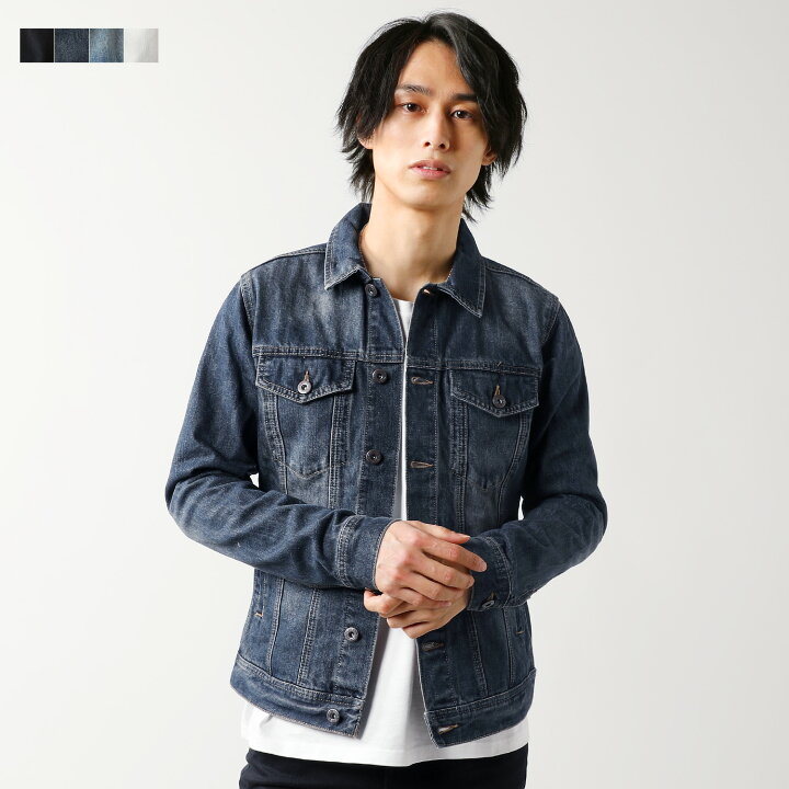 楽天市場 デニムジャケット メンズ ジャケット Gジャン ブルゾン アウター 綿100 12オンス 長袖 スマート フォルム デニム ブルー ブラック ホワイト ネイビー 春 秋 春服 秋服 S M L Xl Spu スプ Sputnicks スプートニクス