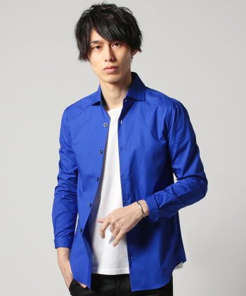 楽天市場 シャツ メンズ 春 夏 秋 冬 日本製 ブロード ホリゾンタルカラー デザイン 長袖シャツ Spu スプ キレイめ Sputnicks スプートニクス