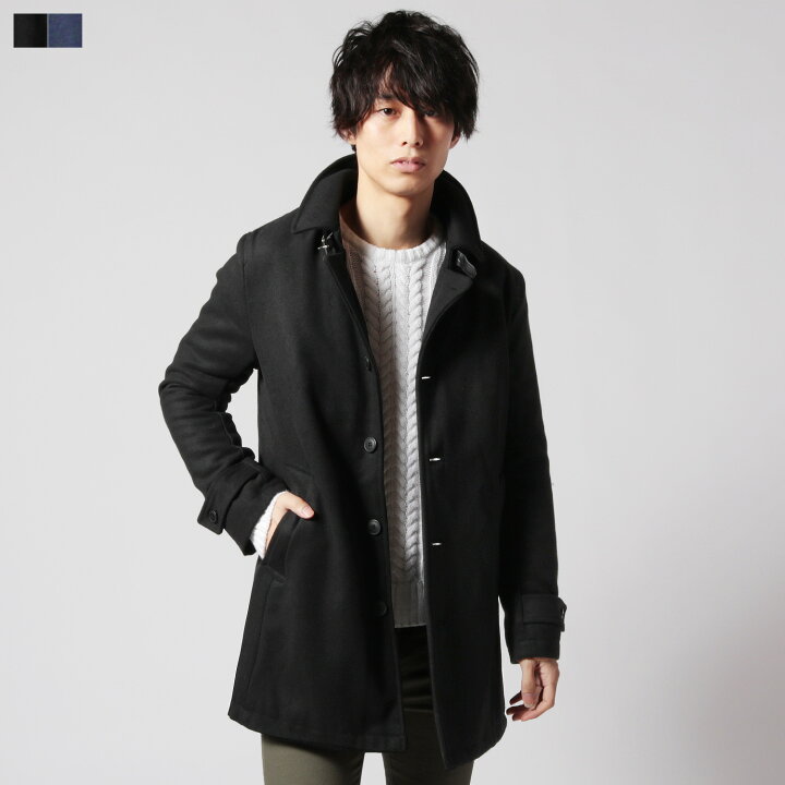 楽天市場 ステンカラーコート ジャケット メンズ ショート丈 ミドル丈 秋 冬 Wool 700g ウールメルトン メンズファッション アウター S M L Ll Xl ウール混 長袖 中綿 Thermolite シンプル カジュアル きれいめ 上品 あたたかい Sputnicks スプートニクス