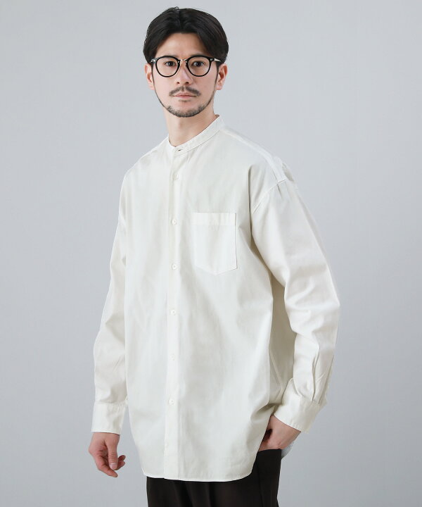 楽天市場】【10%OFF】バンドカラーシャツ メンズ オックスフォード 