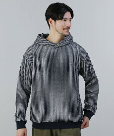 【SALE40】 プルパーカー パーカー ワッフル メンズ 春 春服 秋 冬 秋服 冬服 2トーン ビッグワッフル ニット ワッフルニット トップス 長袖 ライトグレー M L 【返品交換不可】