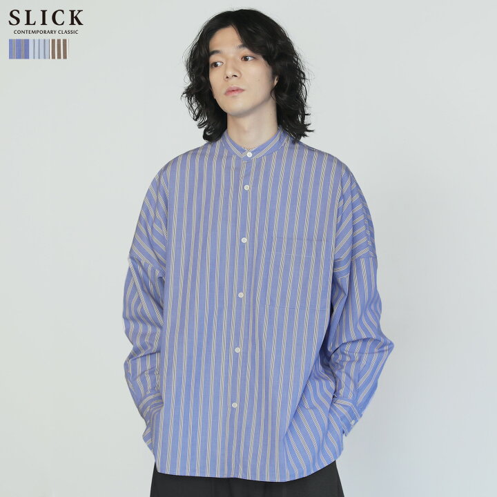 楽天市場】シャツ バンドカラーシャツ メンズ 春 春服 秋 秋服 長袖 綿 