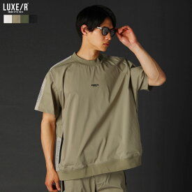 【セットアップ対応】 ゴルフウェア メンズ プルオーバー トップス 夏 夏服 ハイネック 半袖 ロゴ 刺繍 プリント ポケット 止水ジップ メッシュ 異素材 切替 撥水 ストレッチ 綿 ナイロン ゴルフ ジム ホワイト ベージュ カーキ ブラック M L XL LL 46001
