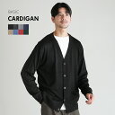 〓予約販売・一部3月中旬頃発送予定〓 カーディガン メンズ メンズファッション 秋 秋服 冬 冬服 春 春服 薄手 セミルーズ シルエット ベーシック Vネック 長袖 無地 ブラック チャコール グレー ネイビー ベージュ ブルー レッド グリーン M L XL SPU スプ