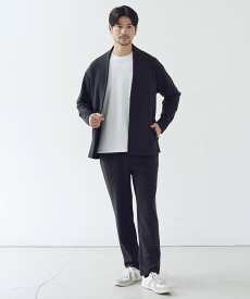 【上下2点セット】 セットアップ メンズ 春 春服 オフィスカジュアル 上下セット ノーカラージャケット テーパードパンツ イージーパンツ カーディガン ハイポンチ 抗シワ 抗ピリング ウォッシャブル ストレッチ キレイめ S M L LL XL