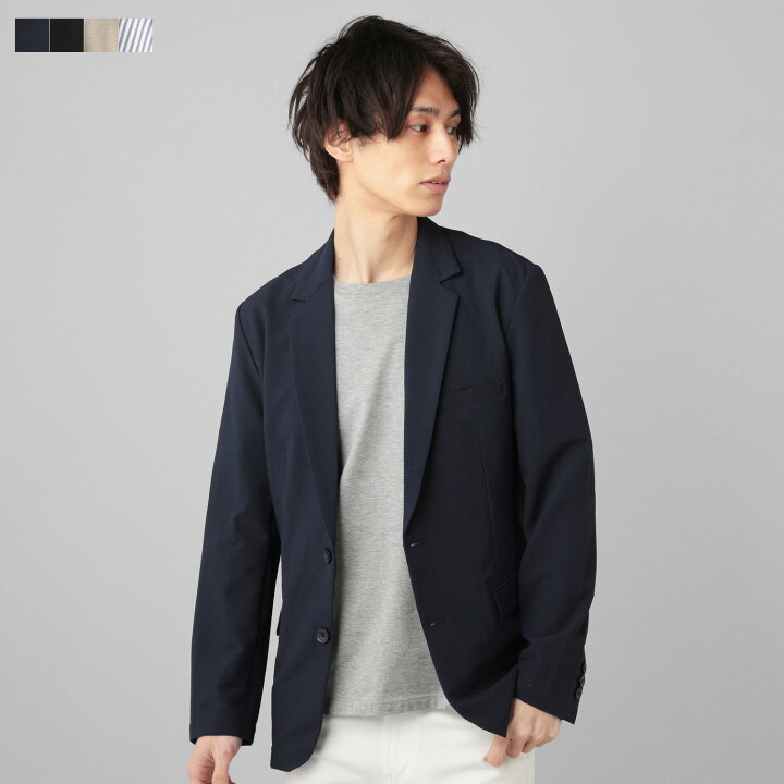 楽天市場 テーラードジャケット メンズ 春 夏 春服 夏服 Freezest フリーゼスト ドライ クール カジュアル M L Xl ネイビー ブラック ベージュ ストライプ 接触冷感 シアサッカー Sputnicks スプートニクス