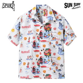 【New】SUNSURF (サンサーフ) COTTON × LINEN HOPSACK OPEN SHIRT “ハワイへ行こう！” by 柳原良平 with MOOKIE [SS39333]