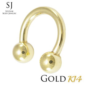 14K 16G 6mm ボディピアス 14金 サーキュラー バーベル