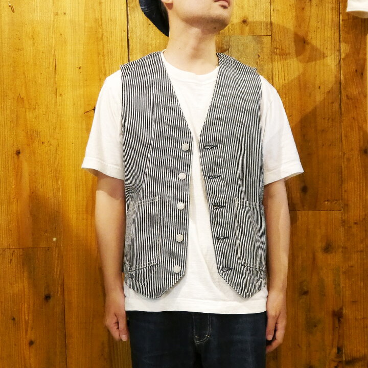 楽天市場】児島ジーンズ デニムベスト 岡山 ヒッコリーベスト デニム  