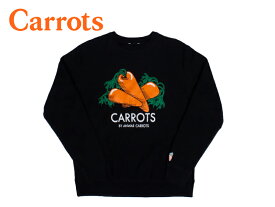 ☆CARROTS by Anwar Carrots【キャロッツ バイ アンワー・キャロッツ】CREWNECK BLACK クルーネック ブラック 19143 [メンズ レディース トレーナー]