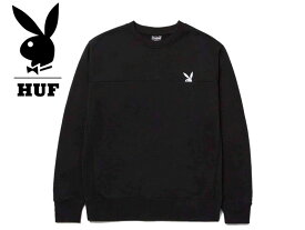 ☆HUF×PLAYBOY【ハフ×プレイボーイ】RABBIT HEAD CREWNECK BLACK クルーネック ブラック 20085 [スケボー スケートボード メンズ レディース]