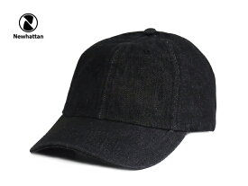 ☆NEWHATTAN【ニューハッタン】COTTON DENIM CAP-RIGID BLACK コットン デニム キャップ ブラック13385 [2015 無地 シンプル メンズ レディース]　10P01Mar15