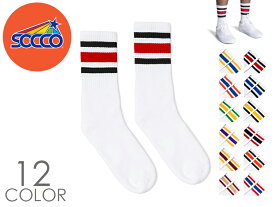 ☆SOCCO SOCKS【ソッコソックス】Crew White Socks-MULTI クルーホワイトソックスマルチ 19210 20665[メール便対応 靴下 メンズ 無地 アメカジ 厚手 スケーターソックス]