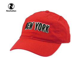 ☆NEWHATTAN【ニューハッタン】COTTON STONE WASH- NY LOGO RED コットン ストーンウォッシュド キャップ レッド 13512 [2015 メンズ レディース]　10P07Nov15