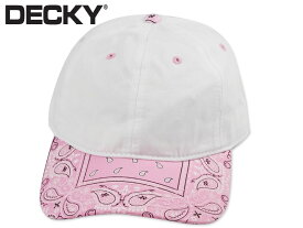 DECKY ディッキー 6PANEL BANDANA DAD CAP WHITE/PINK バンダナダッド キャップ ホワイト/ピンク 20905