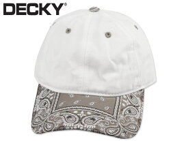 DECKY ディッキー 6PANEL BANDANA DAD CAP WHITE/GREY バンダナダッド キャップ ホワイト/グレー 20905