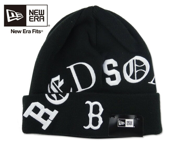 楽天市場】NEWERA【ニューエラ】BLACKLETTER KNIT BOSTON REDSOX BLACK 