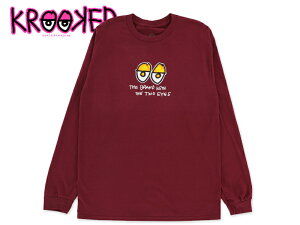 KROOKED �N���L�b�h TWO EYE FILL LONG SLEEVE MAROON �����O�X���[�u �}���[�� 22640[GONZ �S���Y �X�P�{�[ �N���b�N�h ] 10P05Sep15