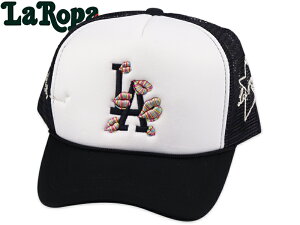 LA ROPA Life �����p SIGNATURE �fLA�f RAINBOW TRUCKER HAT WHITE/BLACK ���C���{�[�g���b�J�[�L���b�v �z���C�g/�u���b�N 22615 [�����Y ���f�B�[�X]