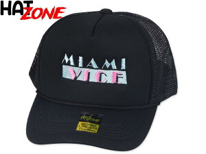 THE HAT ZONE �n�b�g�]�[�� MIAMI VICE TRUCKER MESH CAP BLACK �}�C�A�~�E�o�C�X ���b�V���L���b�v �u���b�N 22329 [�����Y ���f�B�[�X]