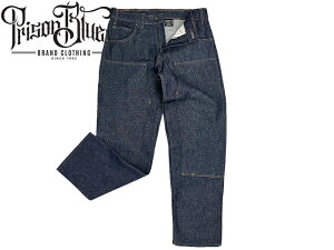 PRISON BLUES �v���Y���u���[�X MENS DOUBLE KNEE WORK JEANS RIGID BLUE ���[�N�W�[���Y ���W�b�h�u���[ 22592