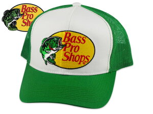 Bass Pro Shops �o�X�v���V���b�v�X MESH TRUCKER CAP WHITE/GREEN ���b�V���g���b�J�[�L���b�v �z���C�g/�O���[�� 22924 [�����Y ���f�B�[�X]