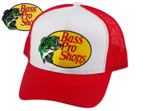 Bass Pro Shops �o�X�v���V���b�v�X MESH TRUCKER CAP WHITE/RED ���b�V���g���b�J�[�L���b�v �z���C�g/���b�h 22924 [�����Y ���f�B�[�X]